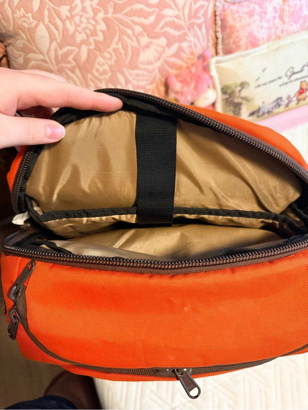 Kavu Orange Daypack with Tan Webbing
